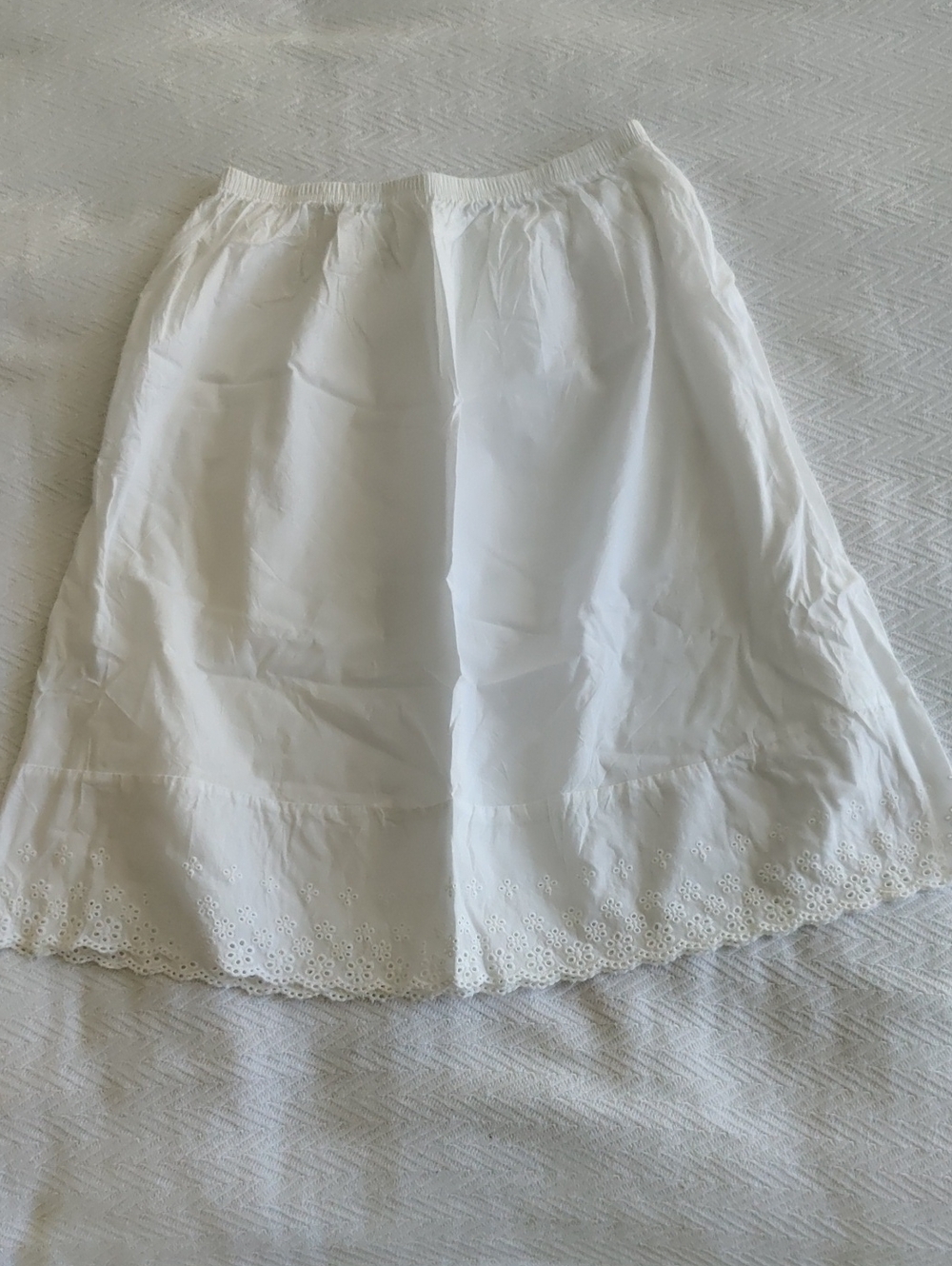100% Cotton Eyelet Hem Petticoat